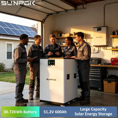 SUNPOK Floor-Standing 30KWH 51.2V 600AH LiFePO4 Battery Solar Energy Home Energy Storage 48v Solar Battery