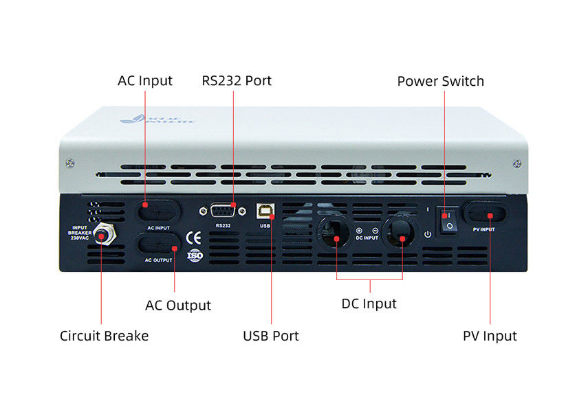 شاشة LCD خارج الشبكة العاكس 5kw 3kw 230V مرحلة واحدة للطاقة الشمسية