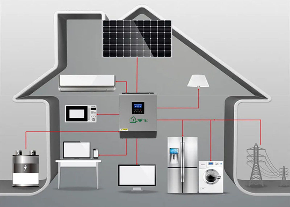 IP32 خارج الشبكة العاكس التحجيم 5kw 8kw 10kw 12kw مع Mppt الشمسية المسؤول عن المراقب المالي