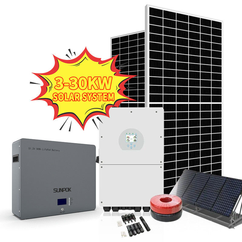 خارج الشبكة نظام الطاقة الشمسية 5kv 3kva 5kw 8kw تصميم كامل لوحة شمسية هجينة