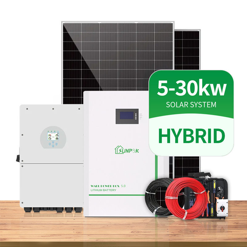 5KW 10KW 15KW على الشبكة الهجينة للطاقة الشمسية الكهروضوئية على الحائط مع نظام التخزين المنزلي