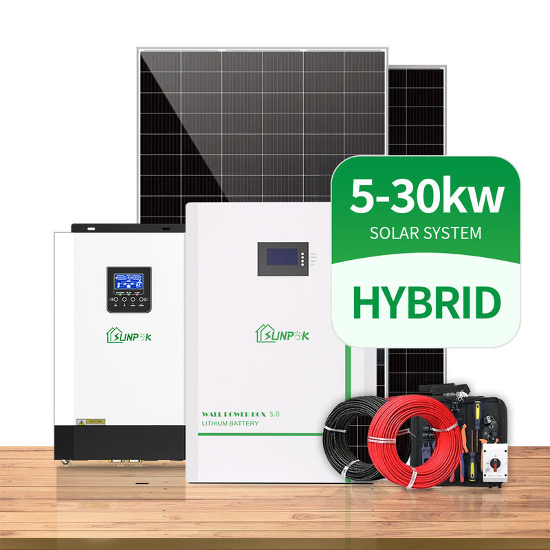 نظام الألواح الشمسية الهجين خارج الشبكة 5KW 10KW 15KW 20KW 30KW 50KW الطاقة الشمسية المنزلية
