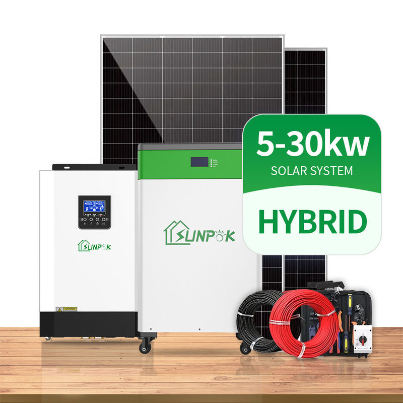 MPPT الشمسية نظام الطاقة العاكس 3000W 5000W 8000W 10000W الهجين العاكس مع بطارية ليثيوم أيون