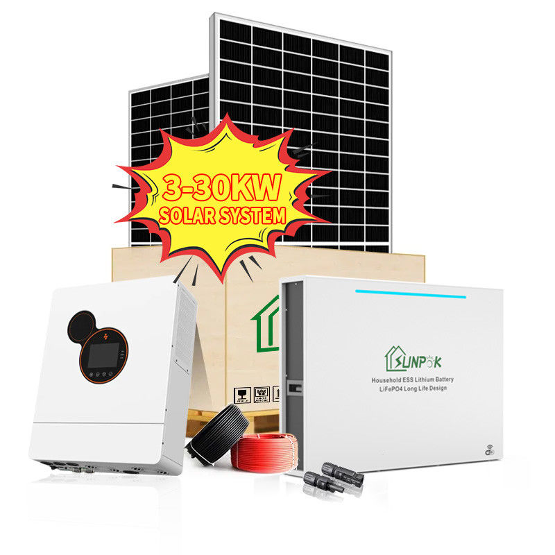 3 مراحل 5Kw 8Kw 10Kw 48V مجموعة النظام الشمسي الهجين الكامل نظام الطاقة الشمسية
