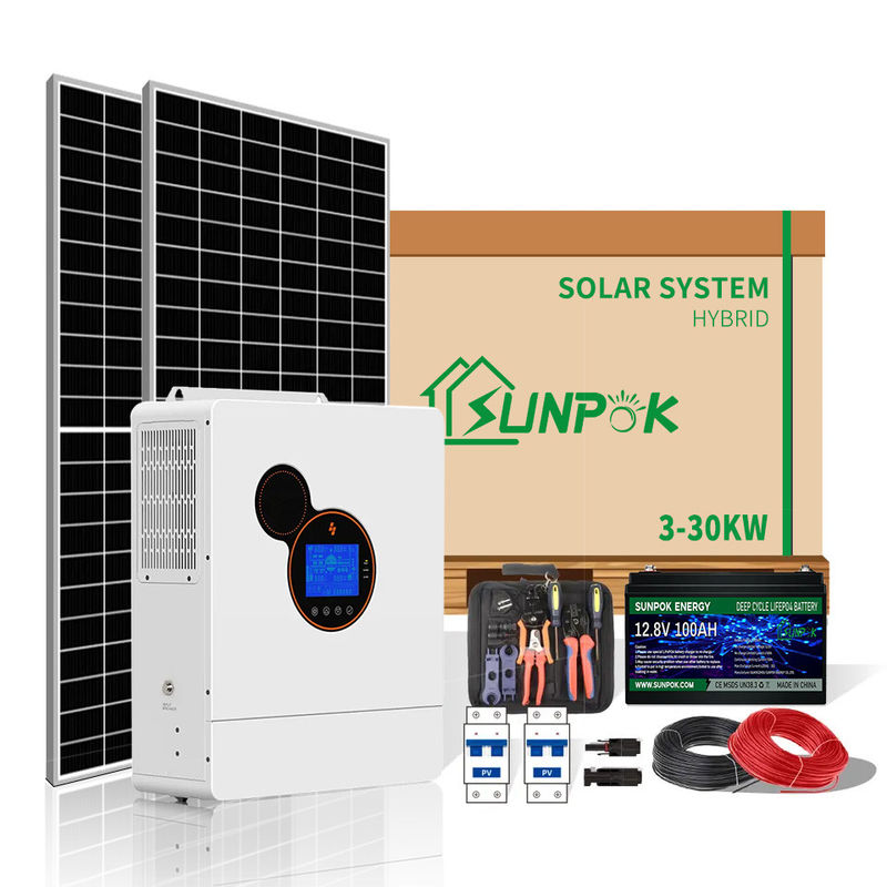 أنظمة الطاقة الشمسية المنزلية Sunpok الطاقة المتجددة الشمسية 3KW 5KW 10KW إمدادات الطاقة الشمسية