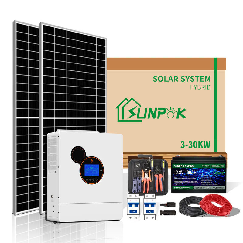 نظام العاكس للطاقة الشمسية الهجين الذكي 10Kw 15Kw 20KW أنظمة الطاقة الشمسية السكنية خارج الشبكة