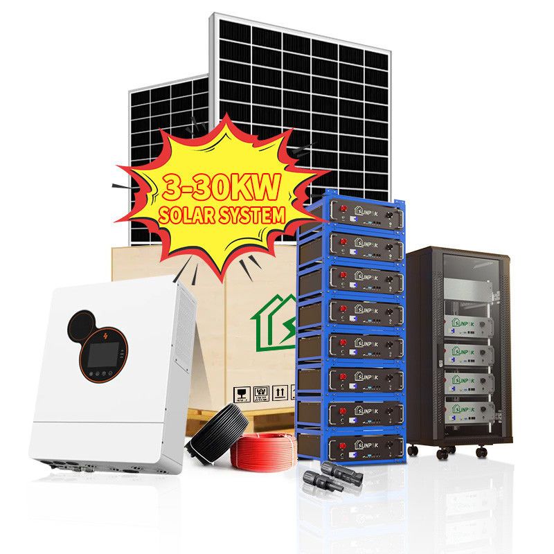 نظام الطاقة الشمسية السكني PERC 20Kw 30Kw 50Kw 100Kw 150Kw نظام هجين العاكس الشمسي