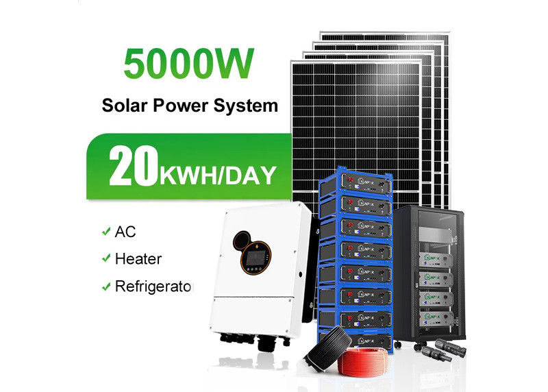 MPPT التحكم الألواح الشمسية ذات الفيلم الرقيق 48V 200ah 10kwh 20kwh سقف تركيب رف الشمسية