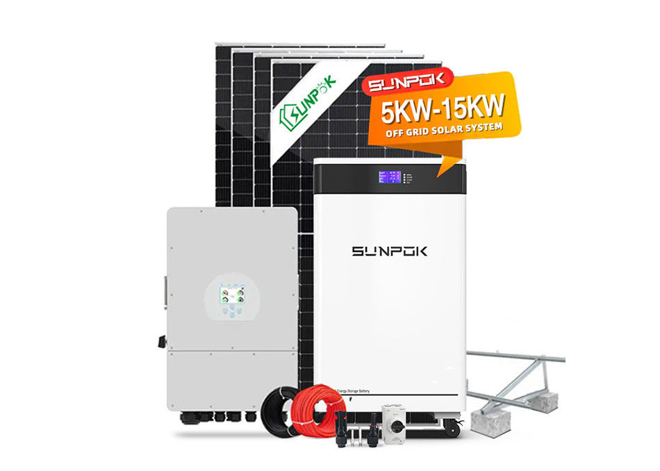 أنظمة الطاقة الشمسية الهجينة للطرق 5kw مع عاكس هجينة خارج الشبكة 30kw بطارية الليثيوم النظام الشمسي
