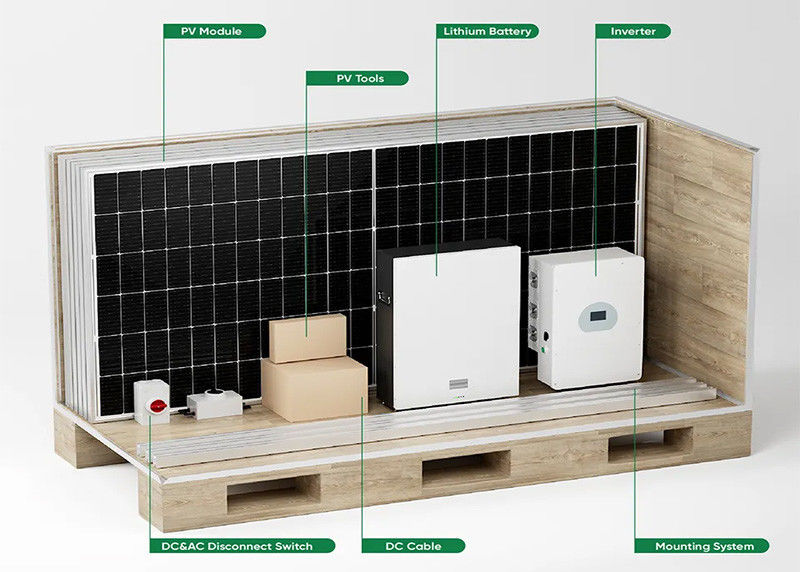 أنظمة الطاقة الشمسية الهجينة للطرق 5kw مع عاكس هجينة خارج الشبكة 30kw بطارية الليثيوم النظام الشمسي