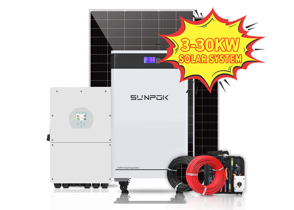 الاتحاد الأوروبي الولايات المتحدة 50kw أنظمة الطاقة الشمسية الهجينة 10kw 15kw للمنزل 20kw 30kw النظام الشمسي الصناعي
