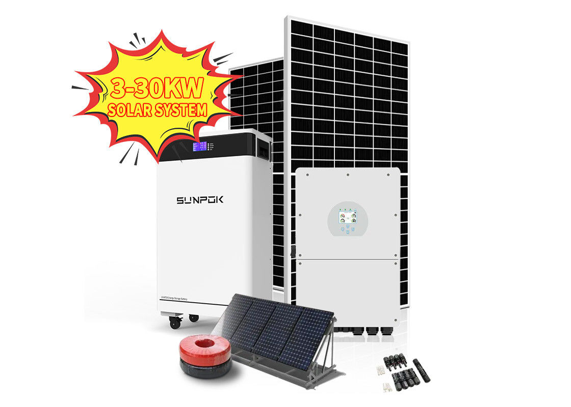 نظام الطاقة الشمسية مع بطارية الليثيوم 20kw 15kw 16kw 10kw خارج الشبكة نظام الطاقة الشمسية نظام تخزين الطاقة الشمسية