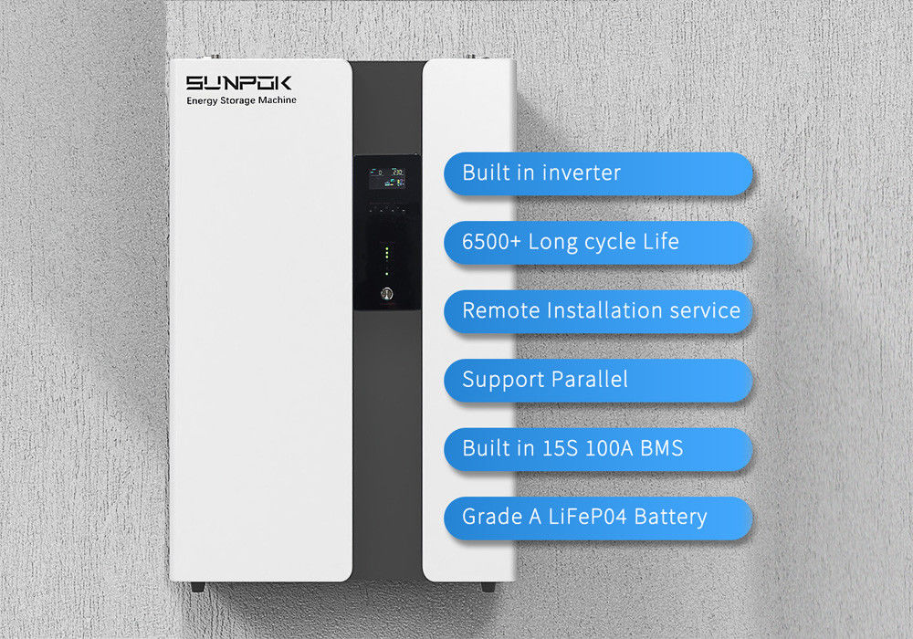 خارج الشبكة كل شيء في مستودع واحد إيس يو مبني في 5.12 كيلوواط 50Ah 200Ah 100Ah 51.2V 5kw بطارية عاكس