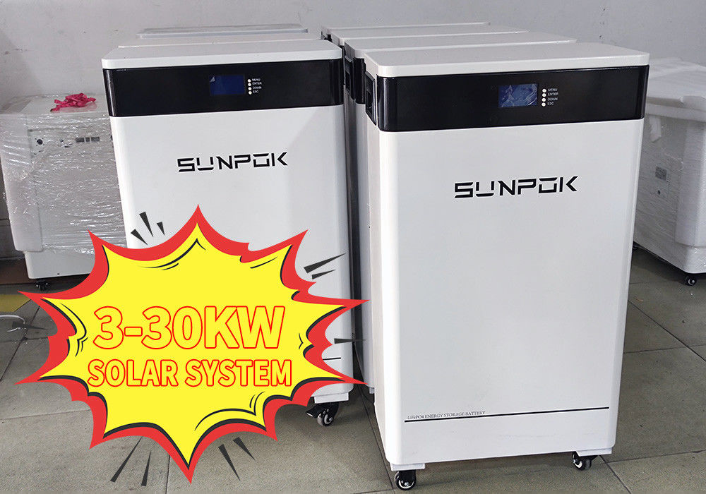 أنظمة الطاقة الشمسية الهجينة 30kw 20kw 10kw أنظمة تخزين الطاقة 3 المرحلة 40kwh نظام الطاقة الشمسية بطارية الليثيوم