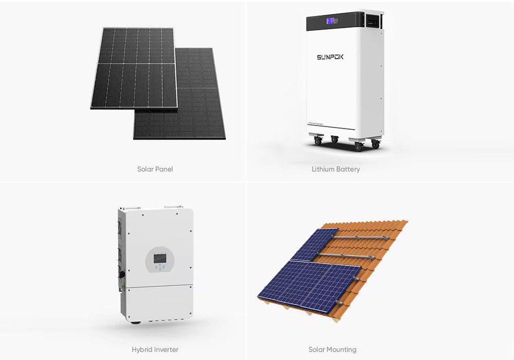 النظام الهجين Solaire الطاقة الشمسية الطاقة الشمسية 3KW 5KW 10KW 20KW النظام الشمسي للمنزل