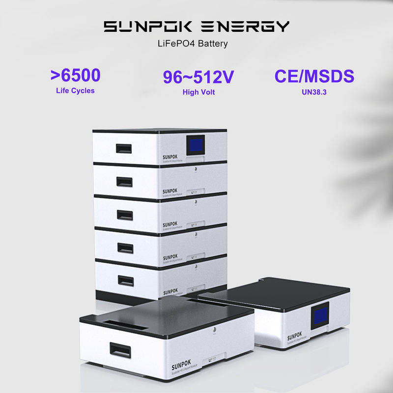 نظام الطاقة الشمسية المنزلي 51.2v 200ah قابل للتراص بطارية تخزين الطاقة 10kwh 20kwh 30kwh