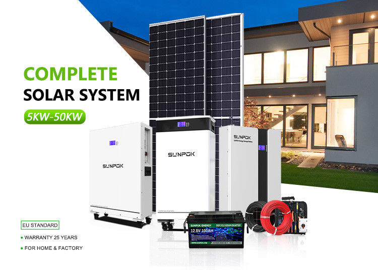 محولات الطاقة الشمسية الهجينة بطاريات الليثيوم للأنظمة 5kw 15kw 30kw نظام منزلي خارج الشبكة