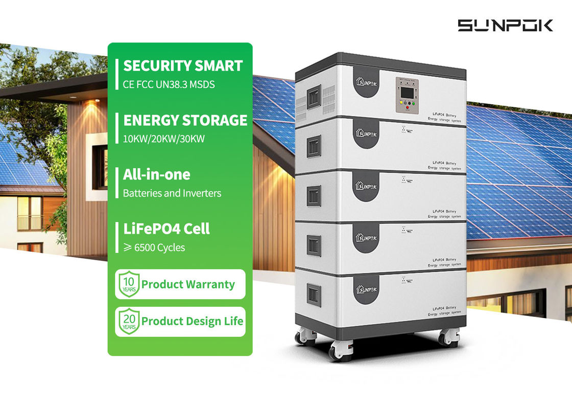 كل شيء في محول واحد وبطارية الليثيوم 10kw 15kw 20kwh 30kwh كل شيء في واحد