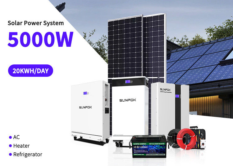 نظام الطاقة الشمسية من الشبكة مع بطارية الليثيوم 48 فولت 3kw 8kw 10 Kw مجموعة نظام الطاقة الشمسية