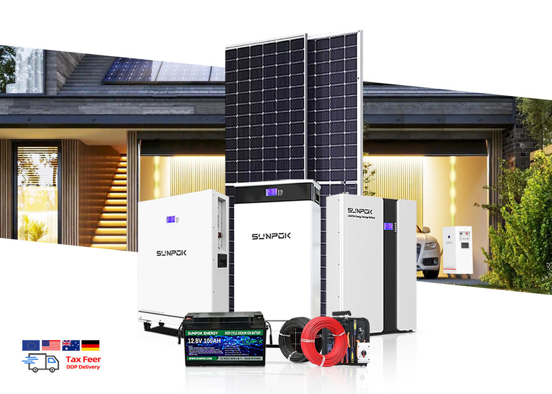 استخدام منزلي نظام الطاقة الشمسية خارج الشبكة 1kw 3kw 5kw مرحلة واحدة 230V مجموعة كاملة مع بطارية الليثيوم
