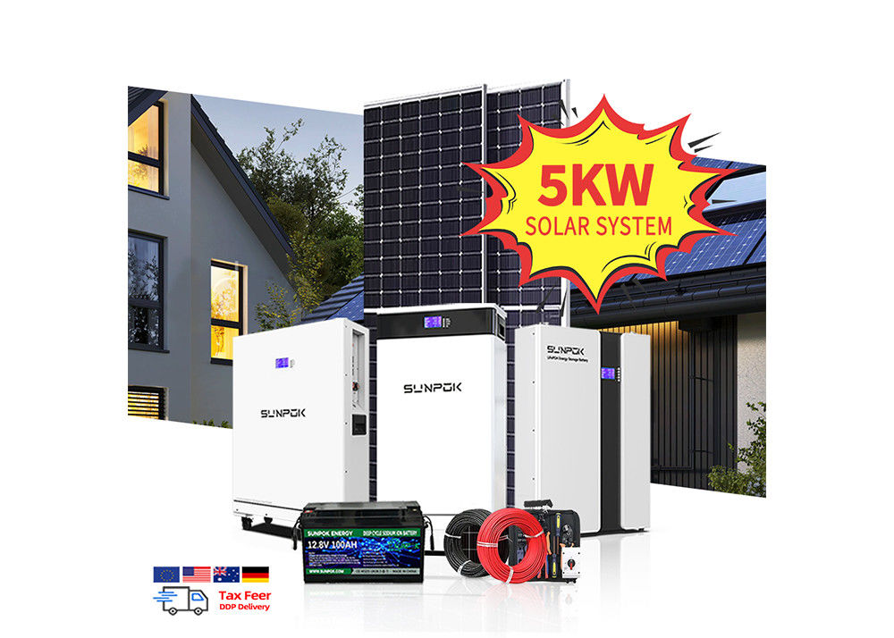 نظام الطاقة الشمسية الهجينة الحزمة الكاملة مجموعة 5Kw 10Kv 20Kw 30Kw BESS مولد تخزين بطارية الليثيوم مجموعة كاملة للمنزل