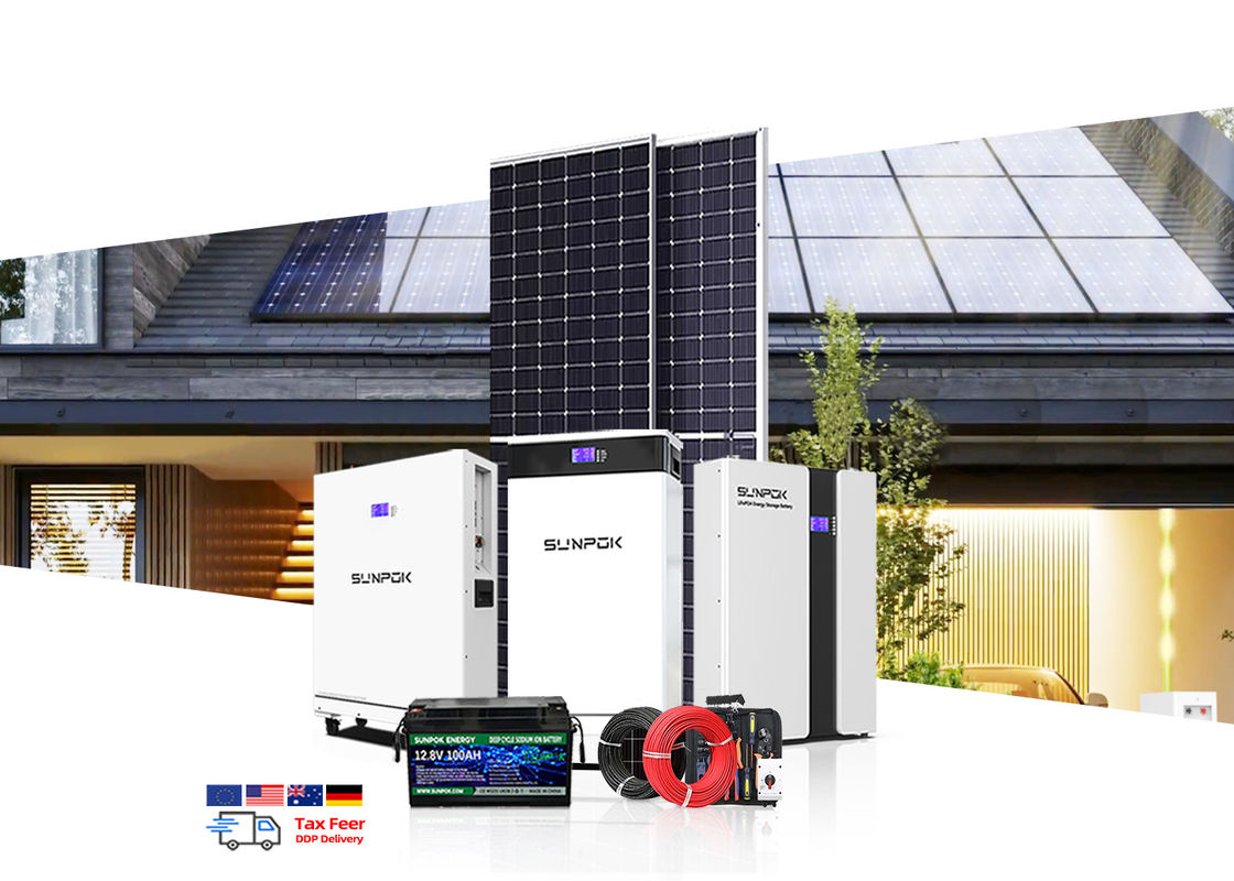 النظام الشمسي الهجين 6KW 8KW 10KW 15KW 20KW أنظمة الطاقة الشمسية مجموعة كاملة من النظام الشمسي