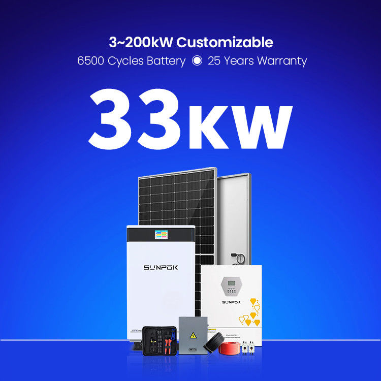 نظام تخزين الطاقة الشمسية الهجينة خارج الشبكة 5KW 10KW 20KW 30KW 10KVA نظام الطاقة الشمسية خارج الشبكة مع تخزين كامل