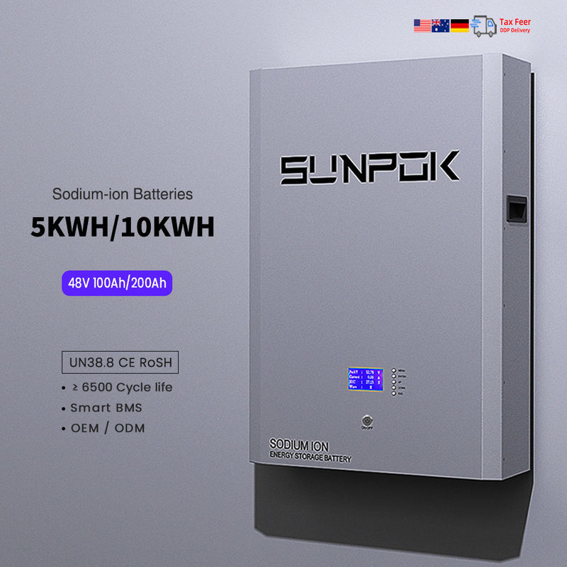 بطارية الصوديوم 48 فولت بطارية تخزين الطاقة 5Kwh 48 فولت 200Ah 100Ah Lifepo4 حائط نصب بطارية أيون الصوديوم