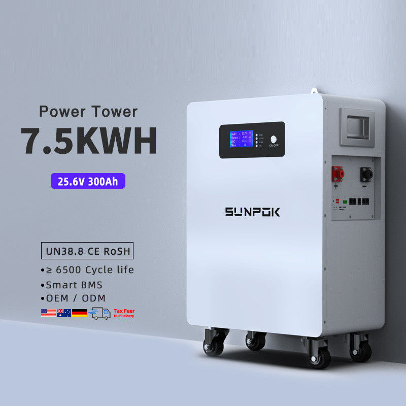 بطارية الليثيوم أيونية عالية الجودة من 24 فولت 300Ah 7.5Kwh Lifepo4 24 فولت 300Ah بطارية سقف شمسية مع تخزين البطارية