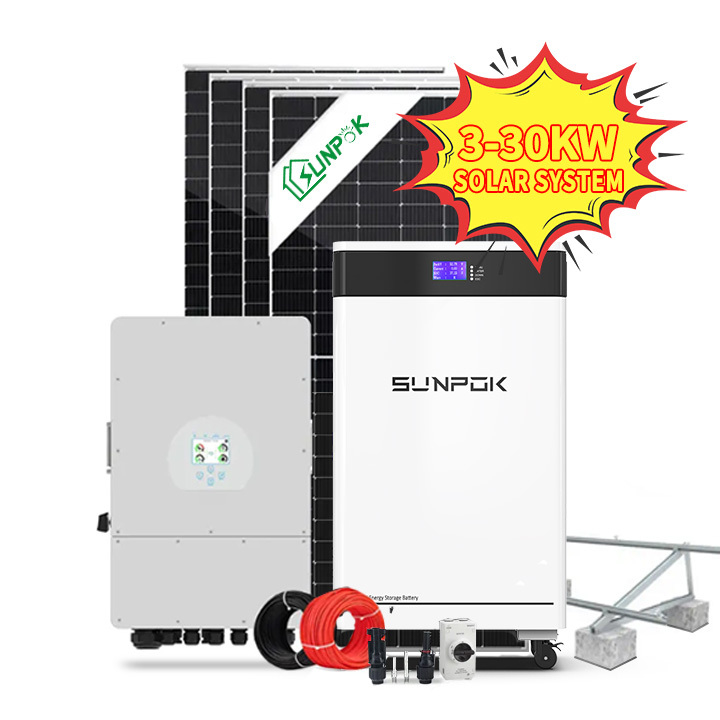 Off on Grid Hybrid Solar System 5kw 8kw 10kw 20kw Solar Power System Complete Hybrid Set With Lithium Battery