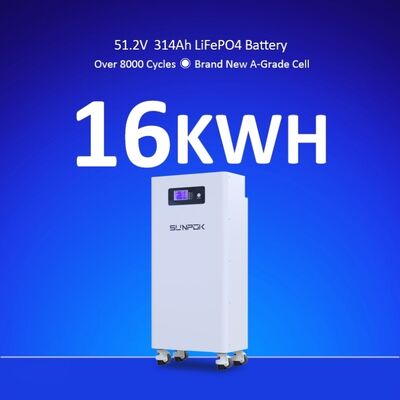 Home Energy Storage System with 15Kwh Capacity 51.2V 280Ah 314Ah Solar LiFePO4 Lithium Ion Battery Pack