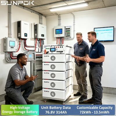SUNPOK 76.8V 314Ah بطارية ليثيوم أيون باك بطارية شمسية 265kwh بطارية الليثيوم لنظام تخزين هجين خارج الشبكة مشروع