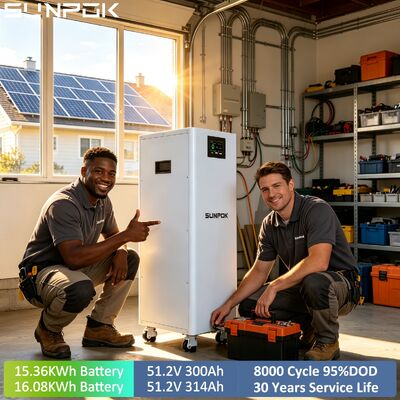 SUNPOK 314Ah 300Ah 16kWh 51.2V 48v 300ah Lifepo4 Battery Lithium Ion Battery Home Storage Solar Battery House System