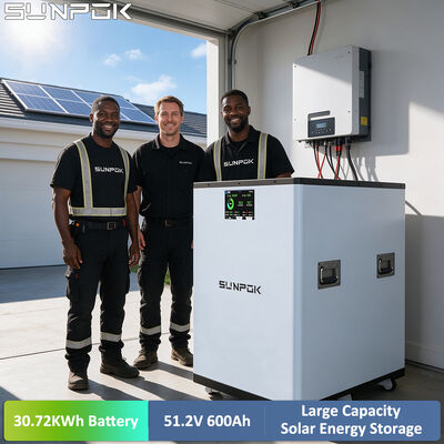 SUNPOK 2027 New Lifepo4 51.2V 600ah Batterie Lithium 30kWh Movable Home Energy Vertical Solar Storage Battery