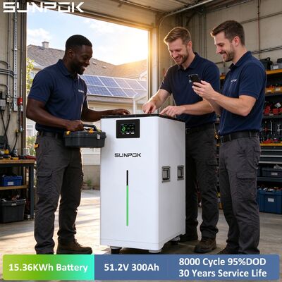 SUNPOK Solar Power 15kWh Lithium Battery 51.2V 300Ah Hybrid Grid Floor Standing Mounted Home Storage 48V 300Ah Lifepo4 Battery